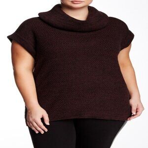 Dex Women’s Plus Size Burgundy Cowl Neck Tunic Sweater